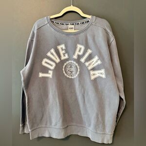 Vintage Victoria’s Secret PINK Gray Preppy Crewneck Sweatshirt. Size Large.
